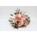 Cascasding bouquet. Boho bouquet. Dusty rose peach ivory bridal bouquet. Faux bouquet. Fall wedding. Silk flowers. Boho wedding. 5184