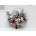Wedding Bouquets in Red, Blush Pink, White, Silver & Gray | Faux Bridal & Bridesmaid Bouquets