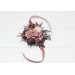 Wedding Boutonnieres & Wrist Corsage in Mauve, Purple & Beige | Faux Flower Accessories