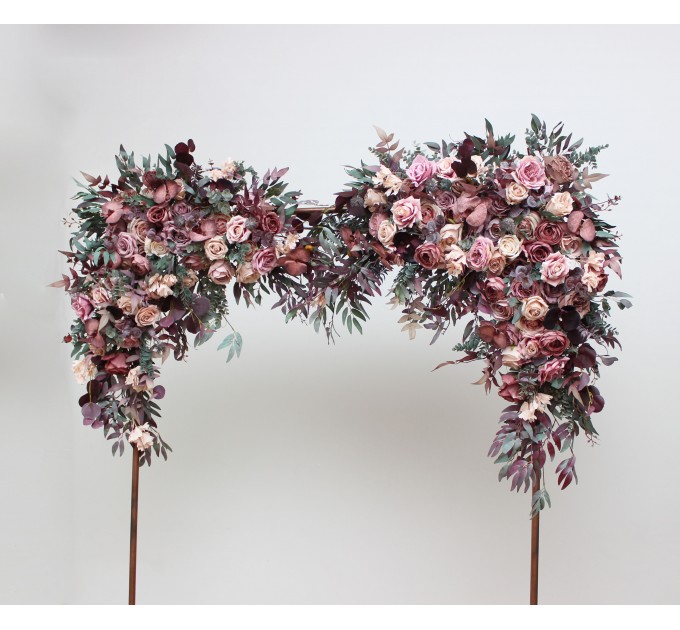 Flower Arch Arrangement in Mauve, Purple & Beige | Faux Floral Archway for Wedding