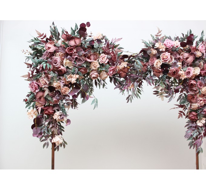 Flower Arch Arrangement in Mauve, Purple & Beige | Faux Floral Archway for Wedding