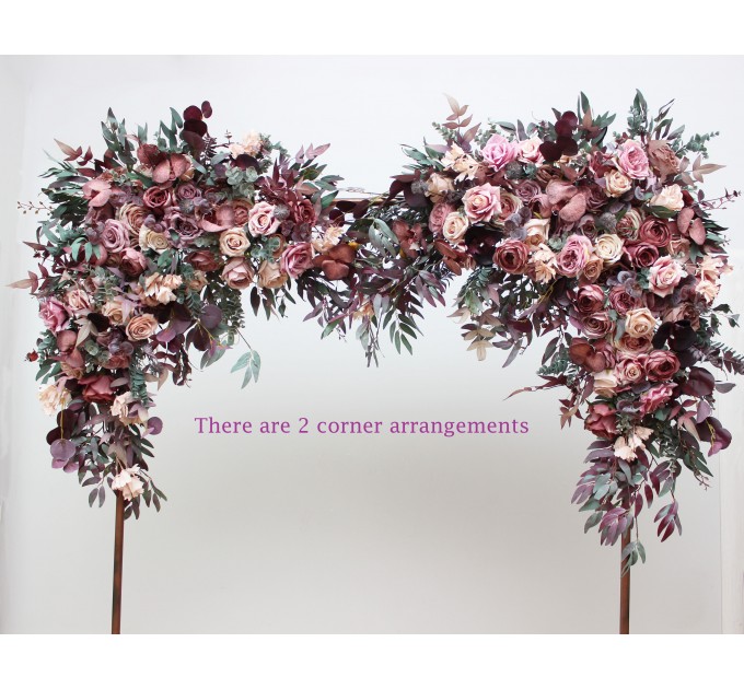 Flower Arch Arrangement in Mauve, Purple & Beige | Faux Floral Archway for Wedding