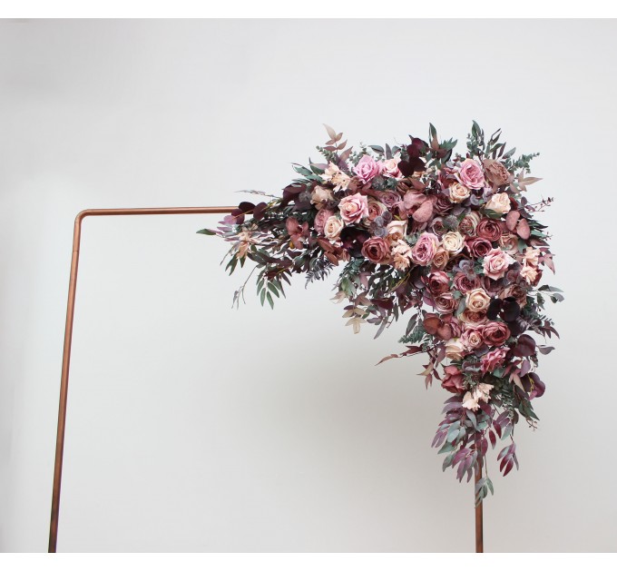 Flower Arch Arrangement in Mauve, Purple & Beige | Faux Floral Archway for Wedding