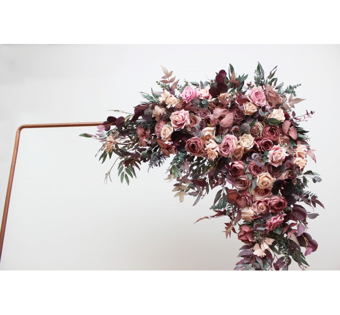 Flower Arch Arrangement in Mauve, Purple & Beige | Faux Floral Archway for Wedding