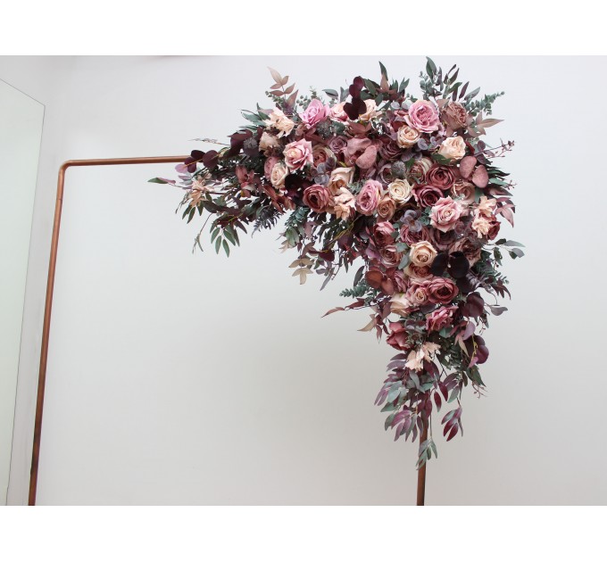 Flower Arch Arrangement in Mauve, Purple & Beige | Faux Floral Archway for Wedding