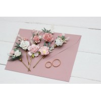 Set of 7 bobby pins. Pink white accessories. Bridal hairpiece. Wedding flowers. Floral hair pins White floral bobby pins.  5176