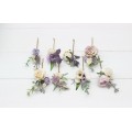 Set of 8 bobby pins. Lavender ivory hair accessories. Bridal flower.s Floral hair pins. Hairpiece. Bridesmaid bobby pins. 5175