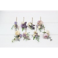 Set of 8 bobby pins. Lavender ivory hair accessories. Bridal flower.s Floral hair pins. Hairpiece. Bridesmaid bobby pins. 5175