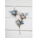 Set of bobby pins. Spring wedding. Dusty blue pink white hair accessories. Bridal flowers. Floral hair pins. Hairpiece. Bridesmaid gift. 5174