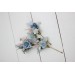 Set of bobby pins. Spring wedding. Dusty blue pink white hair accessories. Bridal flowers. Floral hair pins. Hairpiece. Bridesmaid gift. 5174