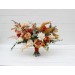 Wedding bouquets in rust orange cream colors. Bridal bouquet. Faux bouquet. Bridesmaid bouquet. 5178