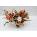 Wedding bouquets in rust orange cream colors. Bridal bouquet. Faux bouquet. Bridesmaid bouquet. 5178