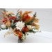 Wedding bouquets in rust orange cream colors. Bridal bouquet. Faux bouquet. Bridesmaid bouquet. 5178