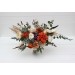 Wedding bouquets in rust orange cream colors. Bridal bouquet. Faux bouquet. Bridesmaid bouquet. 5179