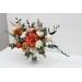 Wedding bouquets in rust orange cream colors. Bridal bouquet. Faux bouquet. Bridesmaid bouquet. 5179