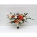 Wedding bouquets in rust orange cream colors. Bridal bouquet. Faux bouquet. Bridesmaid bouquet. 5179