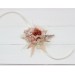 Wedding boutonnieres and wrist corsage in beige ivory blush pink color scheme. Flower accessories. 5143