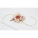 Wedding boutonnieres and wrist corsage in beige ivory blush pink color scheme. Flower accessories. 5143