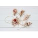 Wedding boutonnieres and wrist corsage in beige ivory blush pink color scheme. Flower accessories. 5143