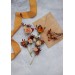 Set of 6 bobby pins in rust orange color scheme. Hair accessories. Flower accessories for wedding. 5193-8005