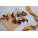 Set of 6 bobby pins in rust orange color scheme. Hair accessories. Flower accessories for wedding. 5193-8005