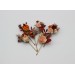 Set of 6 bobby pins in rust orange color scheme. Hair accessories. Flower accessories for wedding. 5193-8005