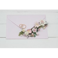  Set of  5 bobby pins in  white and pink color scheme. Hair accessories. Flower accessories for wedding.  5189