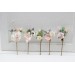 Set of 5 bobby pins in white and pink color scheme. Hair accessories. Flower accessories for wedding. 5189