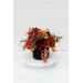 Burgundy black rust centerpiece. Table decor. Wedding flowers in box. 5191