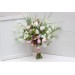 Tulip Bridal Bouquet in White & Pink | Faux Wedding Silk Flowers