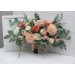 Wedding bouquets in peach cream colors. Bridal bouquet. Dahlia bouquet. Cascading bouquet Faux bouquet. Bridesmaid bouquet. 5190