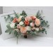 Wedding bouquets in peach cream colors. Bridal bouquet. Dahlia bouquet. Cascading bouquet Faux bouquet. Bridesmaid bouquet. 5190