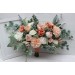 Wedding bouquets in peach cream colors. Bridal bouquet. Dahlia bouquet. Cascading bouquet Faux bouquet. Bridesmaid bouquet. 5190