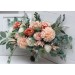 Wedding bouquets in peach cream colors. Bridal bouquet. Dahlia bouquet. Cascading bouquet Faux bouquet. Bridesmaid bouquet. 5190