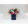 Pocket Boutonniere in Burgundy, Dusty Rose & Blue | Faux Flower Accessories