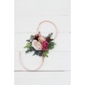Wedding Boutonnieres & Wrist Corsage in Dusty Rose, Burgundy & Blue | Faux Flower Accessories