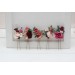 Set of 5 hair pins in dusty rose burgundy blue color scheme. Hair accessories. Flower accessories for wedding. 5188
