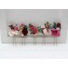 Set of 5 hair pins in dusty rose burgundy blue color scheme. Hair accessories. Flower accessories for wedding. 5188