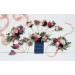 Dusty rose burgundy blue flower belt for wedding. Floral sash. Bridal belt. Flower girl belt. 5188