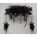  Flower arch arrangement in black and  burgundy colors.  Arbor flowers. Floral archway. Faux flowers for wedding arch. Halloween wedding. 5197