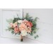 Wedding bouquets in peach cream colors. Bridal bouquet. Dahlia bouquet. Cascading bouquet Faux bouquet. Bridesmaid bouquet. 5190