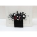 Pocket Boutonniere in Black, Purple & Silver | Faux Flower Accessories