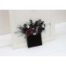 Pocket Boutonniere in Black, Purple & Silver | Faux Flower Accessories