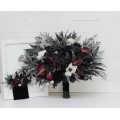 Deep Purple, Black, Silver, and White Anemone Wedding Bouquets – Gothic & Halloween Bridal Designs