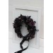 Black purple flower crown. Halloween flower crown. Hair wreath. Gothic flower crown. Wedding flowers. 5070
