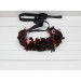 Burgundy beige black gold flower crown. Hair wreath. Flower girl crown. Halloween wedding. 0018