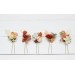 Set of 5 hair pins in rust ivory terracotta color scheme. Hair accessories. Flower accessories for wedding. 0029