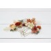 Set of 5 hair pins in rust ivory terracotta color scheme. Hair accessories. Flower accessories for wedding. 0029