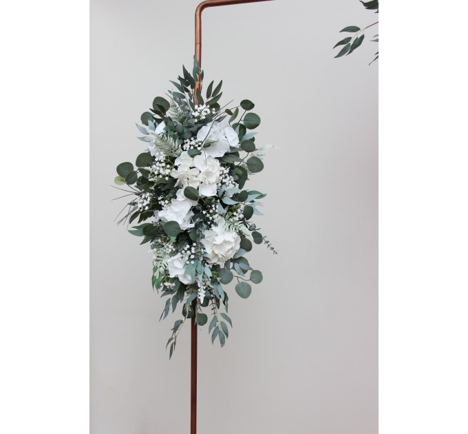 Baby's Breath & Hydrangea Flower Arch Arrangement | Faux Floral Archway for Wedding