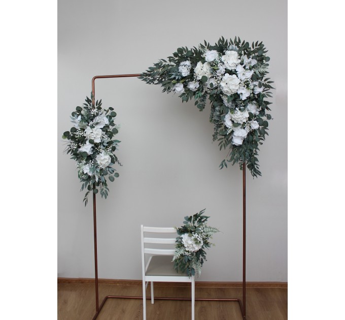 Baby's Breath & Hydrangea Flower Arch Arrangement | Faux Floral Archway for Wedding